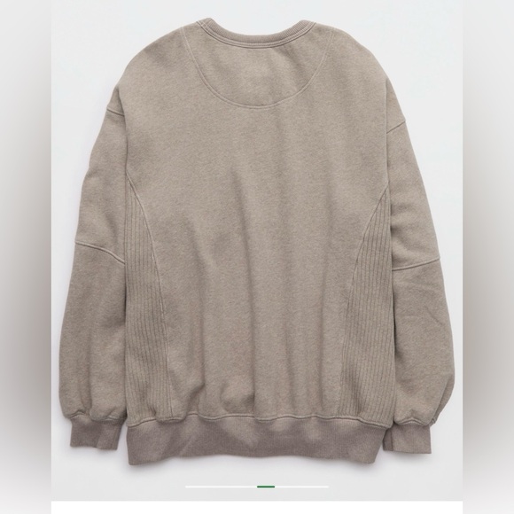 Aerie Real Good Everyday Fleece Sweatshirt | Taupe | Size Medium | NWT - Picture 2 of 8